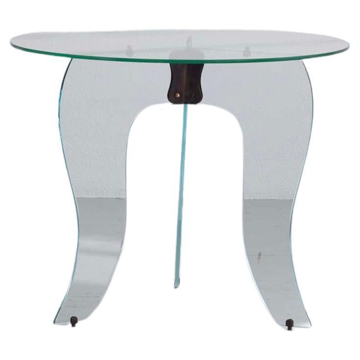 Table d
appoint ronde en cristal, années 1940 en vente