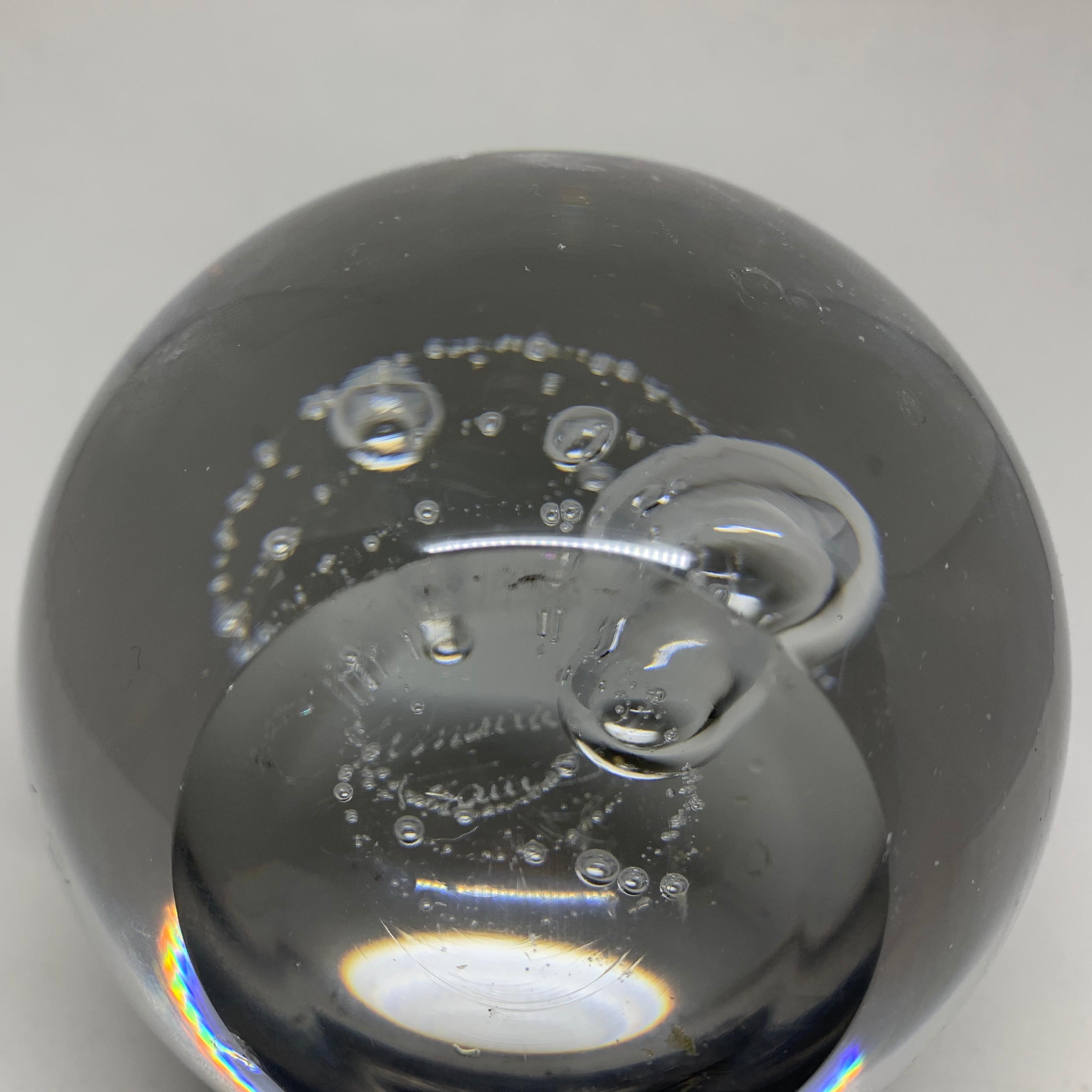 Crystal Bubble Globe Paperweight For Sale 1