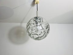 Round Crystal Ice Glass Bowl by Doria, 1960s, Germany