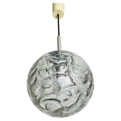 Round Crystal Ice Glass Bowl by Doria, 1960s, Germany