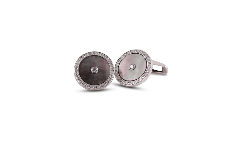 Boutons De Manchette Homme Vintage Diamants Anciens 1,45 Ct - Argent Sterling - Inde - Neuf