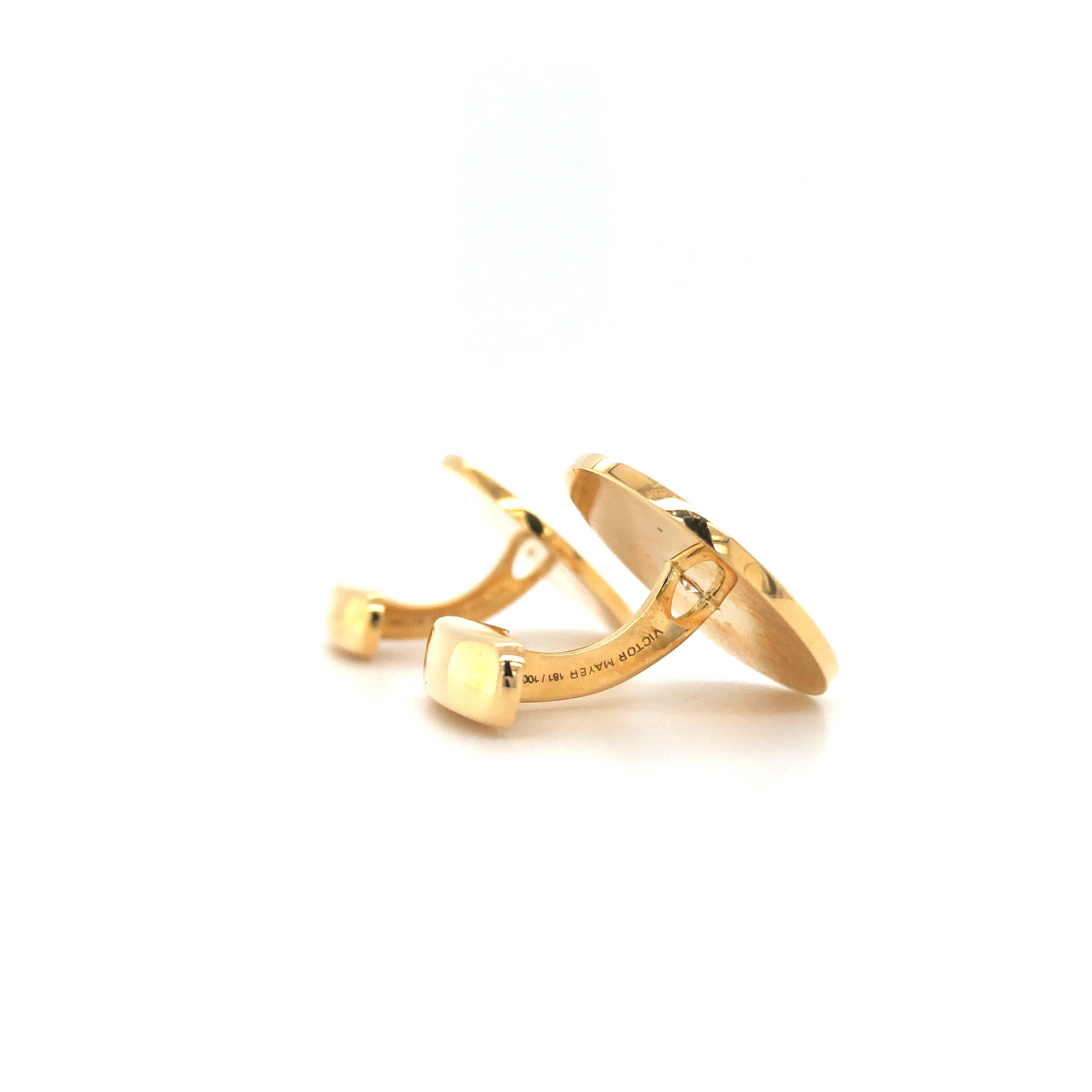 Runde Manschettenknöpfe, 18 Karat Gelbgold Marineblau Guilloche Emaille 2 Diamanten 0,26 Karat (Edwardian) im Angebot