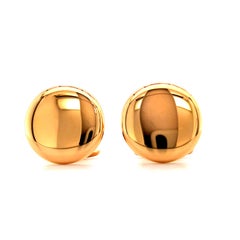 Round Cufflinks Slightly Domed, 18k High Polish Rose Gold