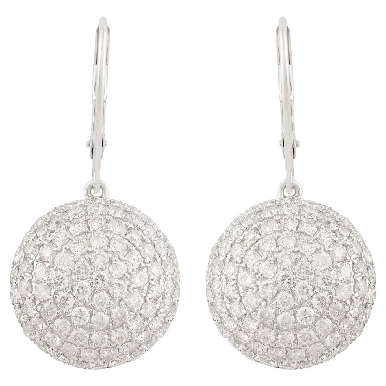 Orecchini a forma di cupola con diamante taglio rotondo da 3,19 carati in oro 18 carati Tutte le tariffe pagate