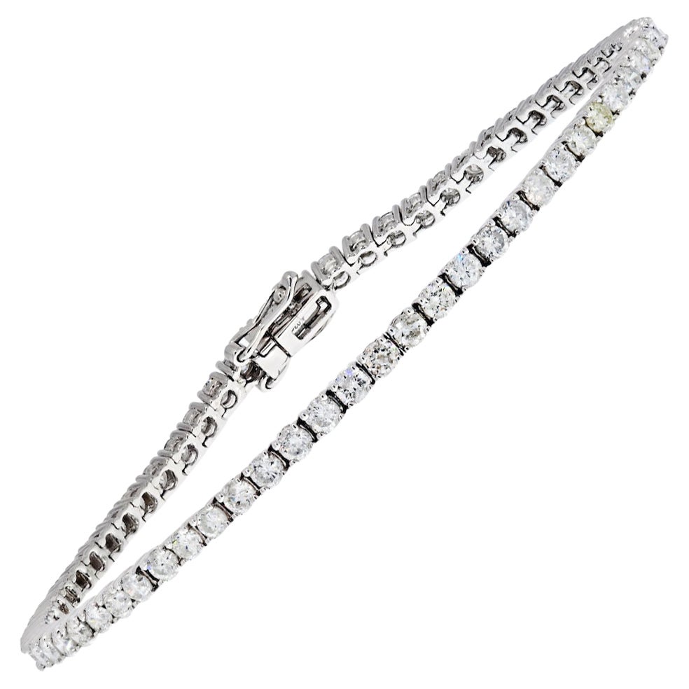Bracciale tennis con diamanti naturali taglio rotondo da 4 carati in platino