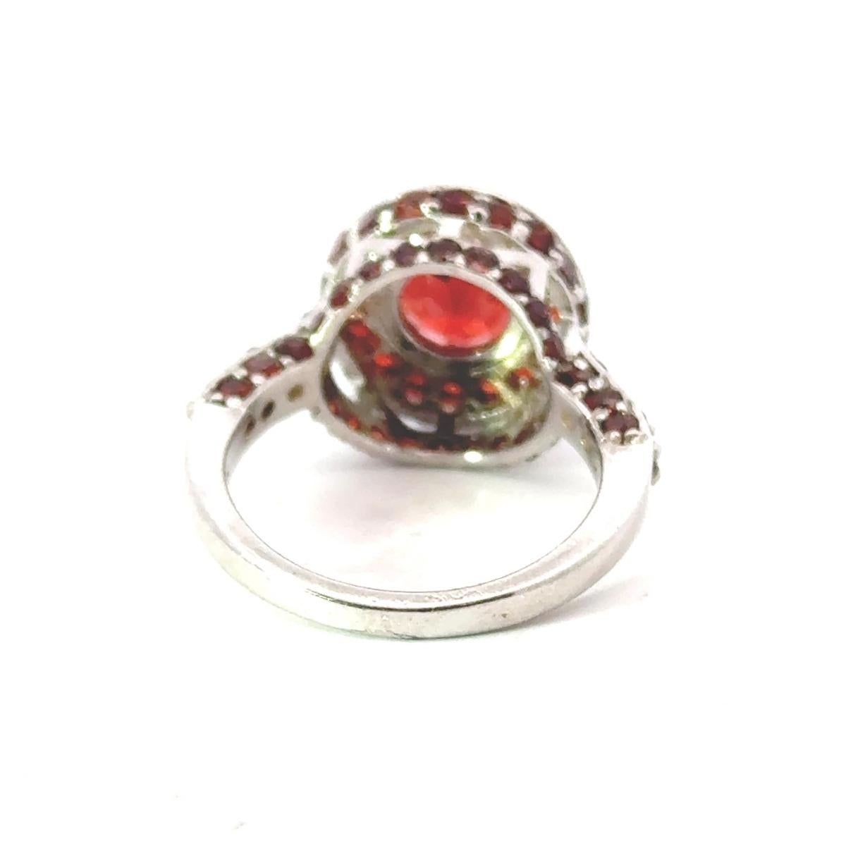For Sale:  Round Cut 4.85 crt Garnet Dome Ring in 925 Sterling Silver Gift for Mother 7
