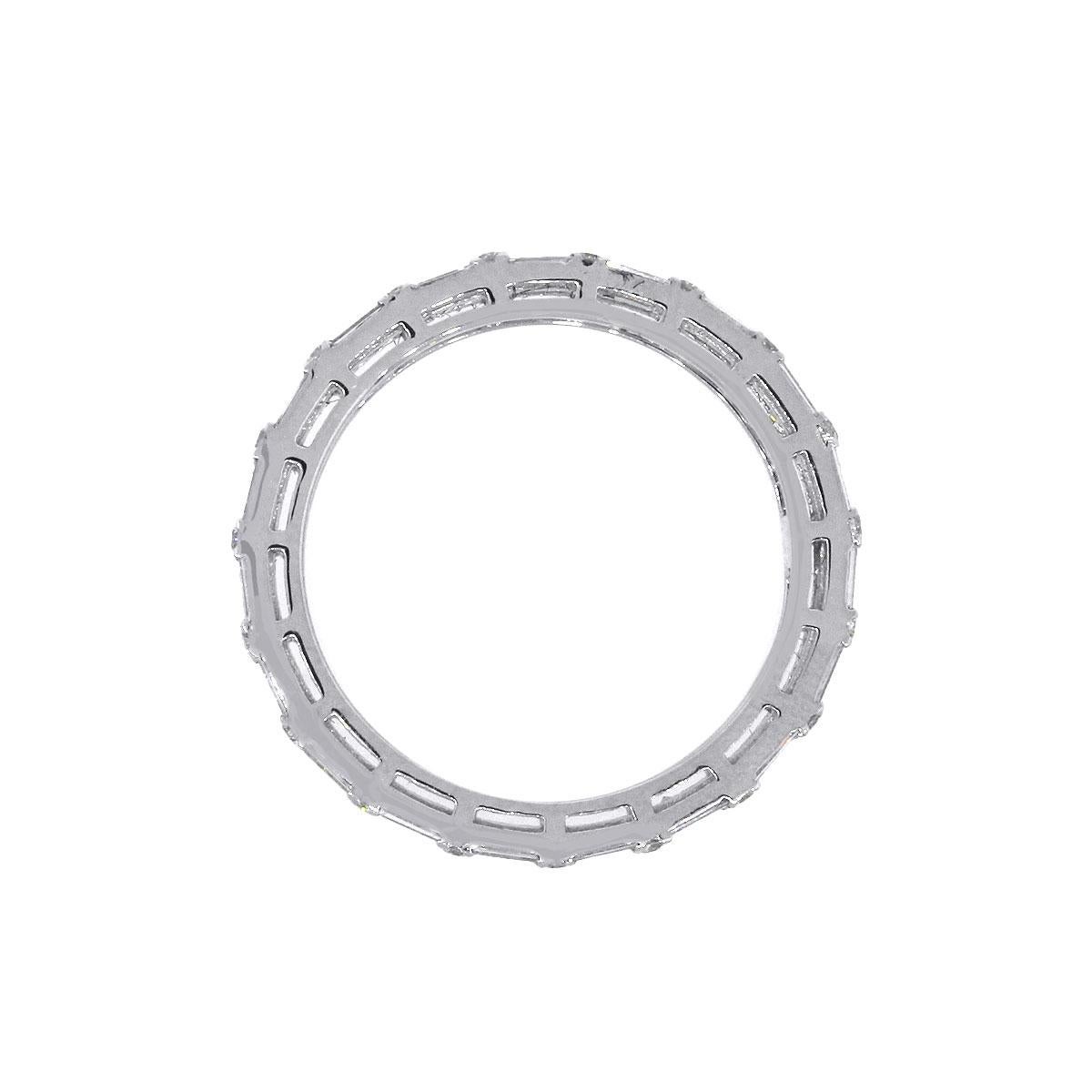 Art Deco  Round Cut and Baguette Diamond Eternity Band