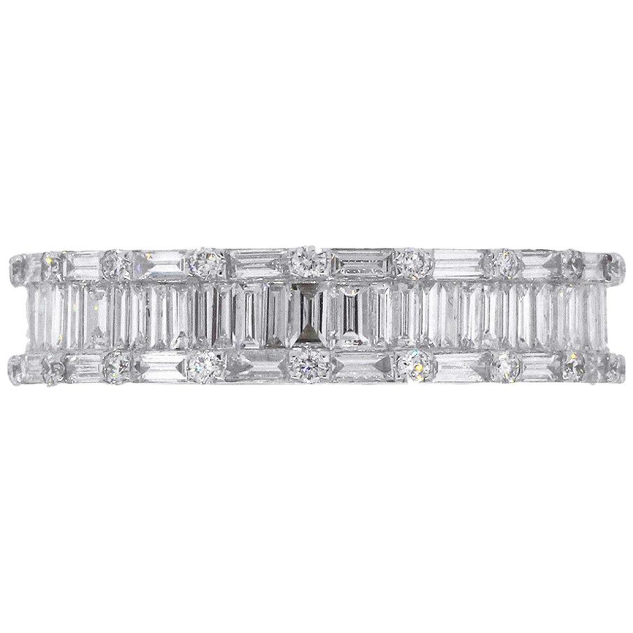  Round Cut and Baguette Diamond Eternity Band