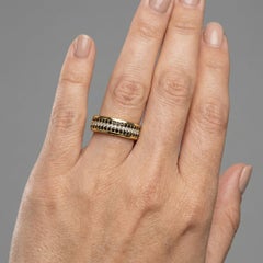 Round Cut Black Diamond 14K (or 18k upon request) Gold Eternity Band Ring