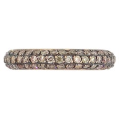 Cognacfarbenes Diamantband mit Rundschliff