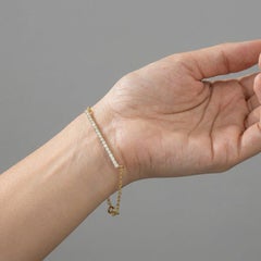 1ct Round Diamond 14K Gold Bar Bracelet