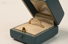 Half Eternity Diamond 14K Yellow Gold Band. Round Diamond Wedding Band 2.1mm