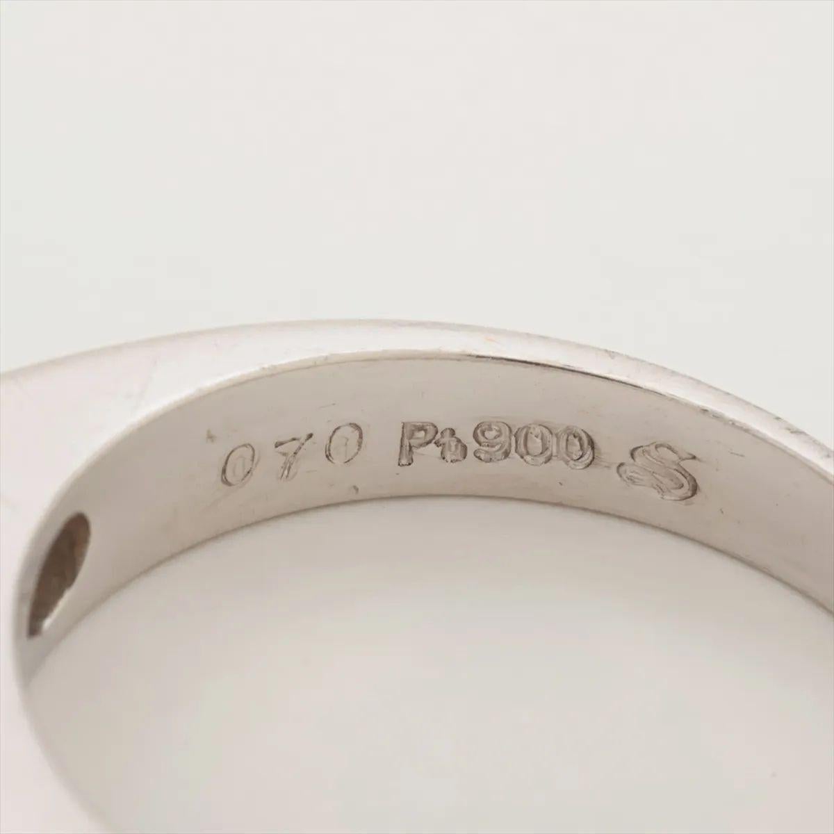 Anello con castone di diamanti taglio rotondo in platino In condizioni buone in vendita a Humacao, PR