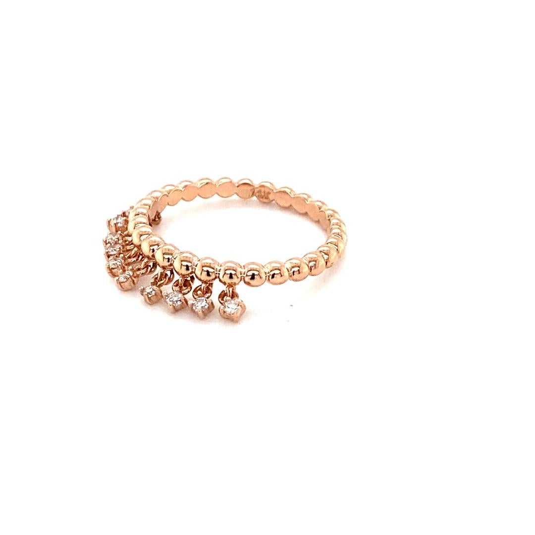 Women's Round Cut Diamond Cable Rose Gold Band For Sale