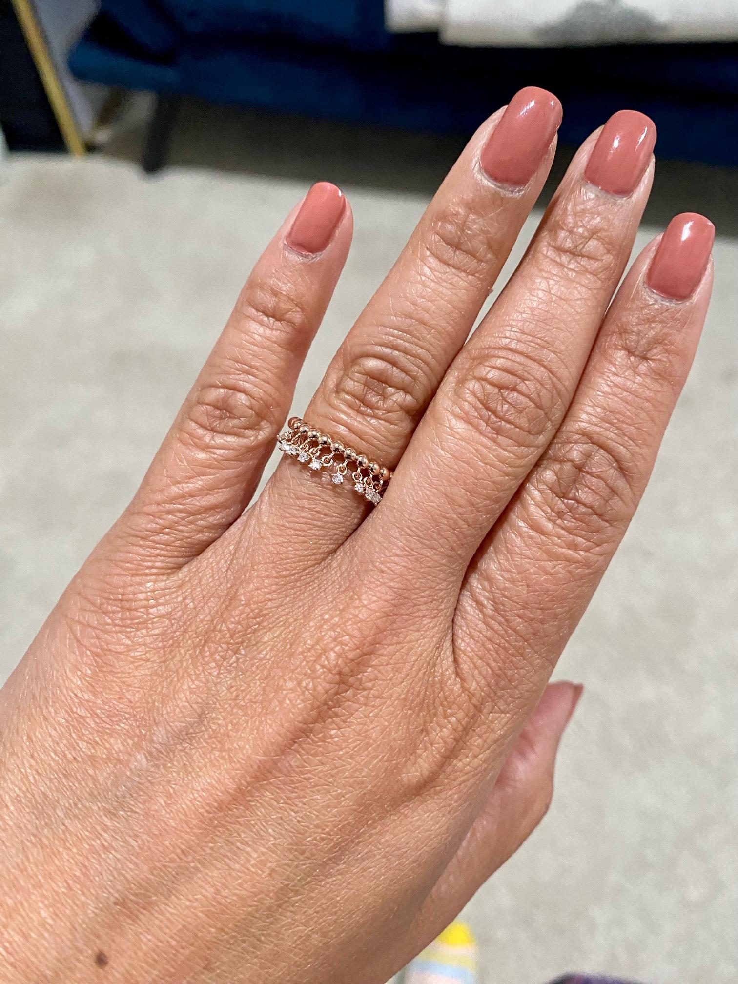 Round Cut Diamond Cable Rose Gold Band For Sale 2