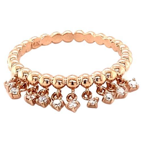 Round Cut Diamond Cable Rose Gold Band For Sale