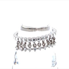 0.14ct Round Cut Diamond Cable Band Ring in 14K White Gold