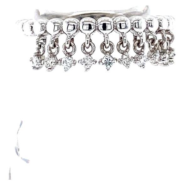 Bracelet en or blanc câblé avec diamant taille ronde