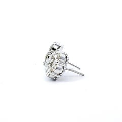 Round-cut Diamond Cluster Stud Earrings Set