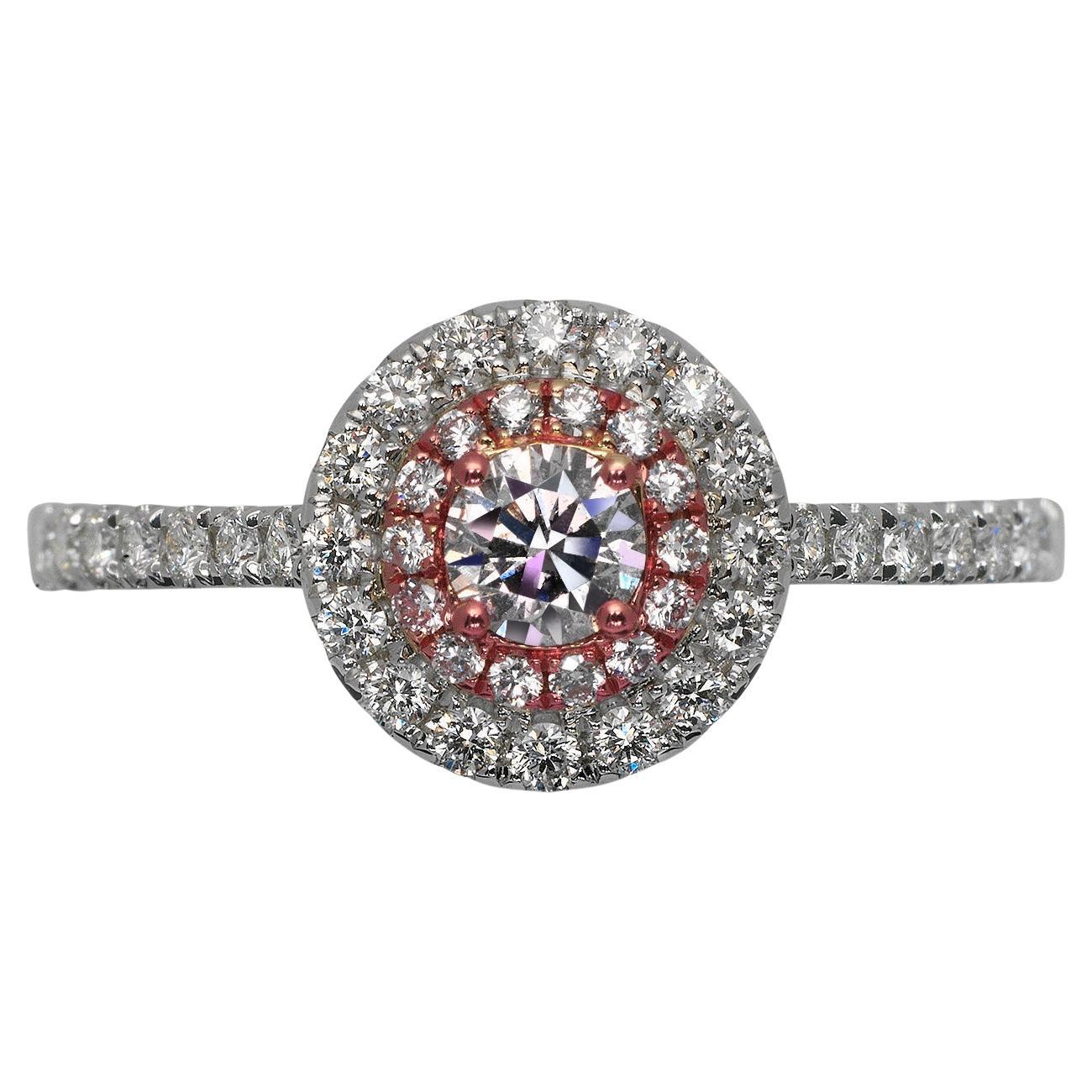 0.50 Carats Round Cut Diamond Engagement Ring GIA Certified FOP For Sale