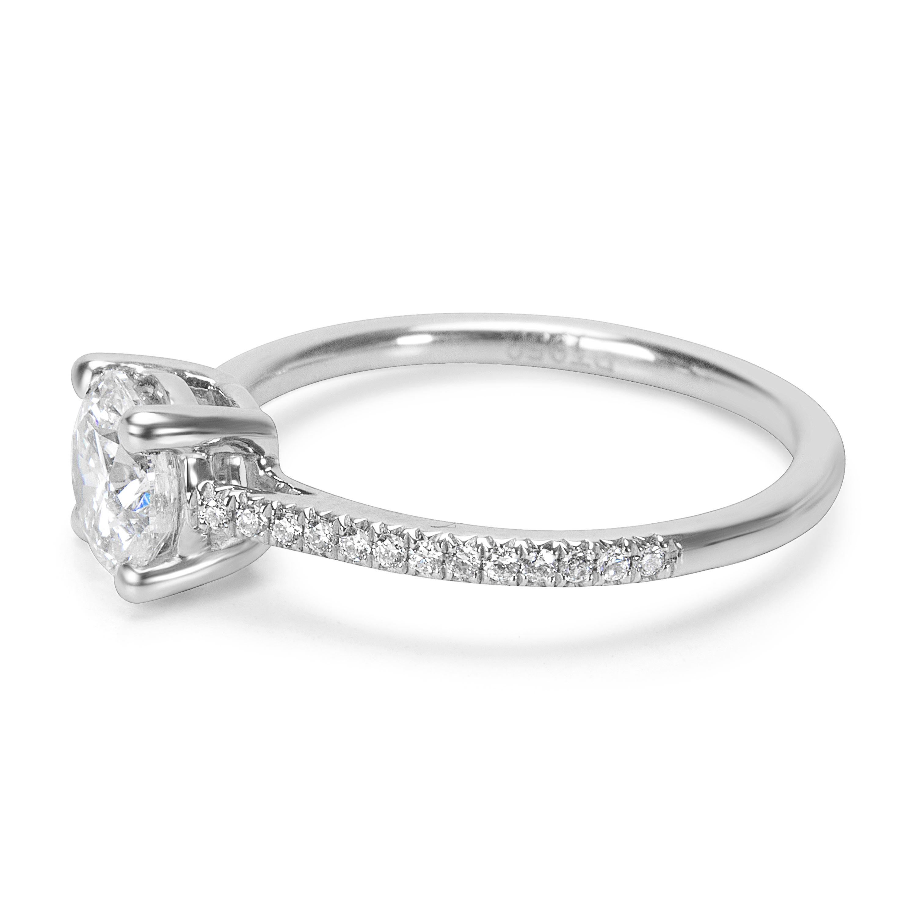 Women's Round Cut Diamond Engagement Ring Set in Platinum 1.20 Carat