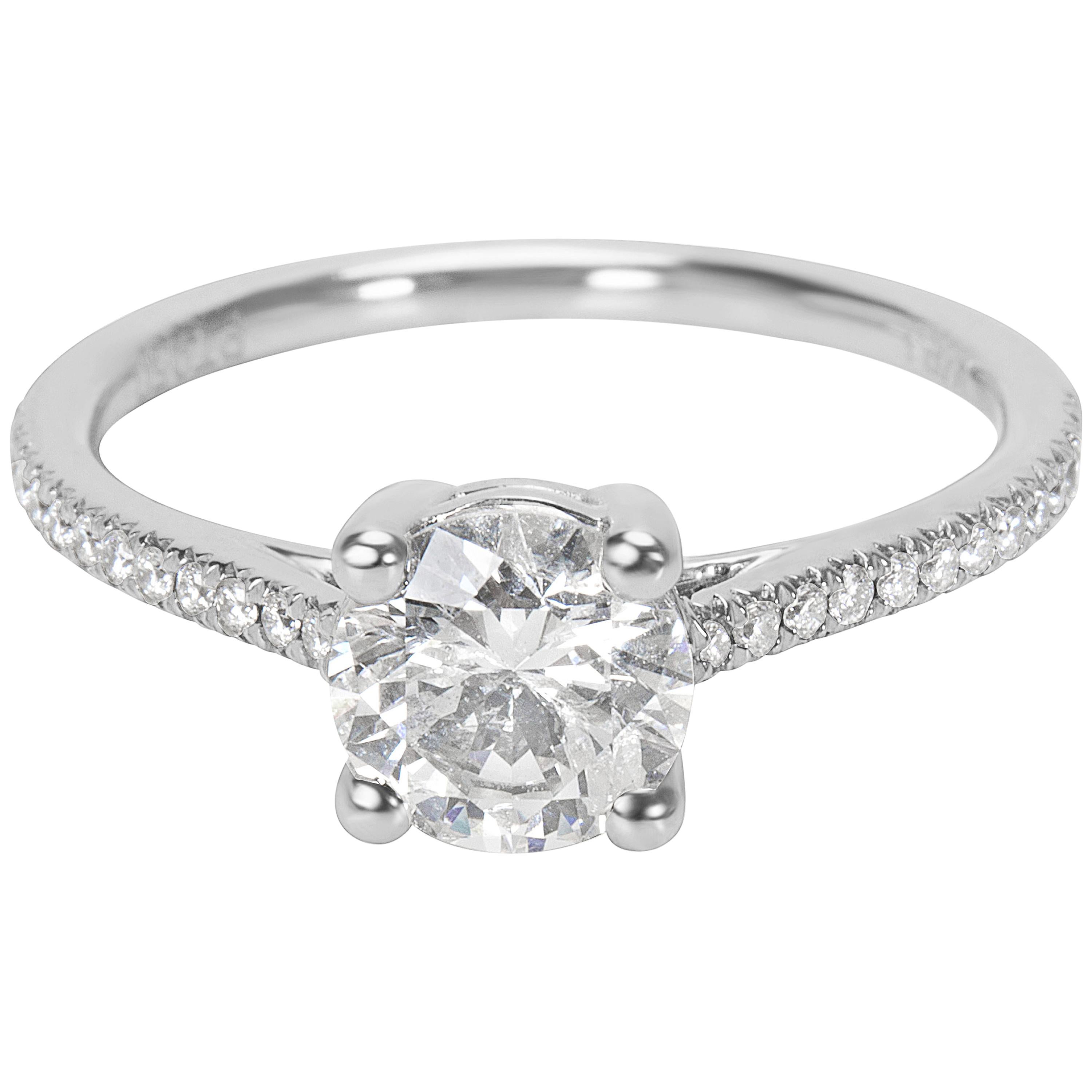 Round Cut Diamond Engagement Ring Set in Platinum 1.20 Carat