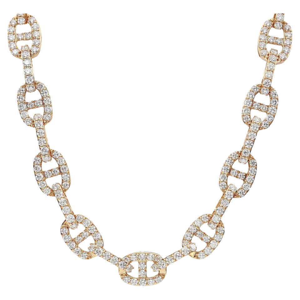 351.77ct Sliced Geode Chain Neckalce With Diamonds For Sale at 1stDibs