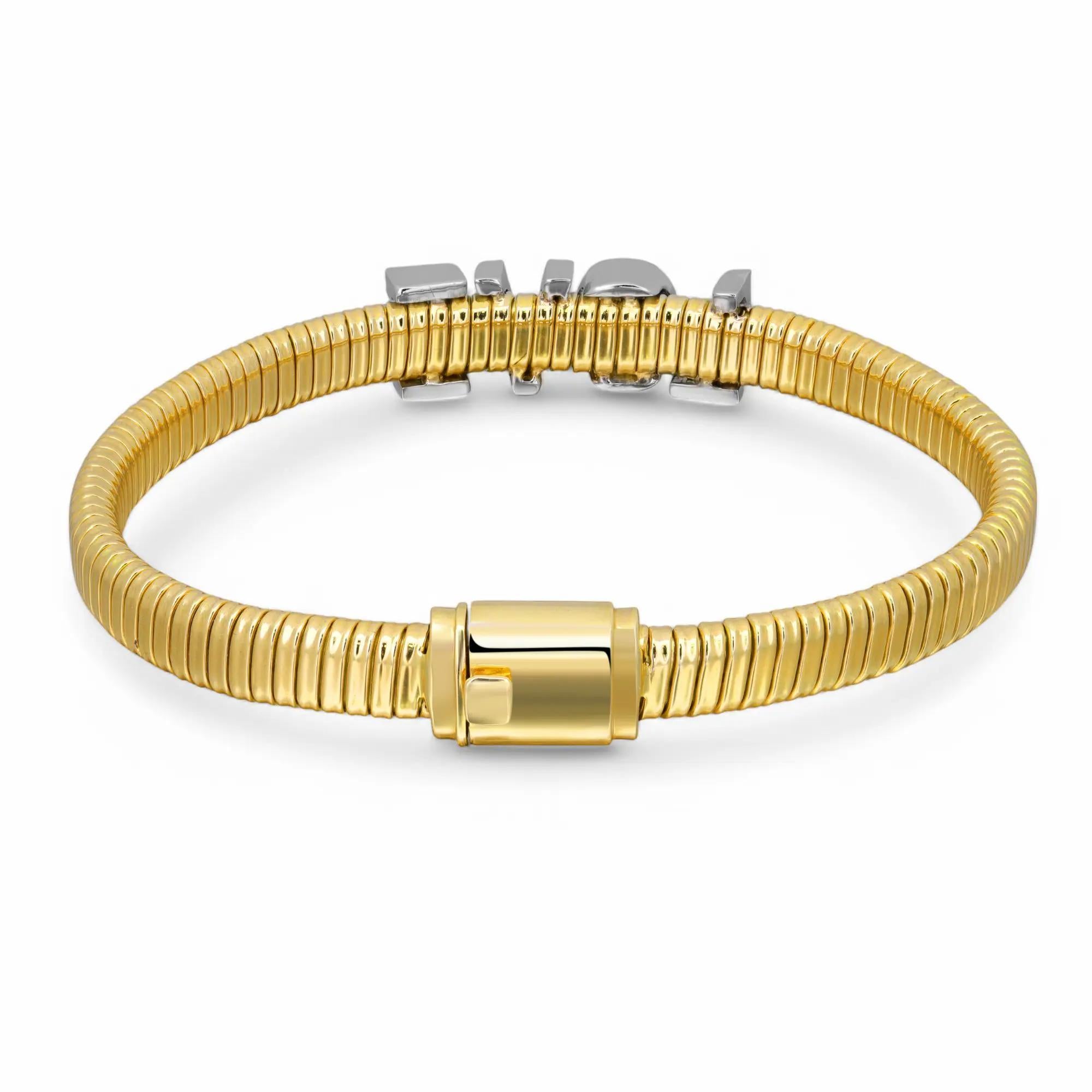 Taille ronde Bracelet chaîne LOVE en or jaune 14 carats avec diamants taille ronde 0,85 carat en vente