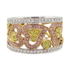 Round Cut Diamond Open Work Heart Band