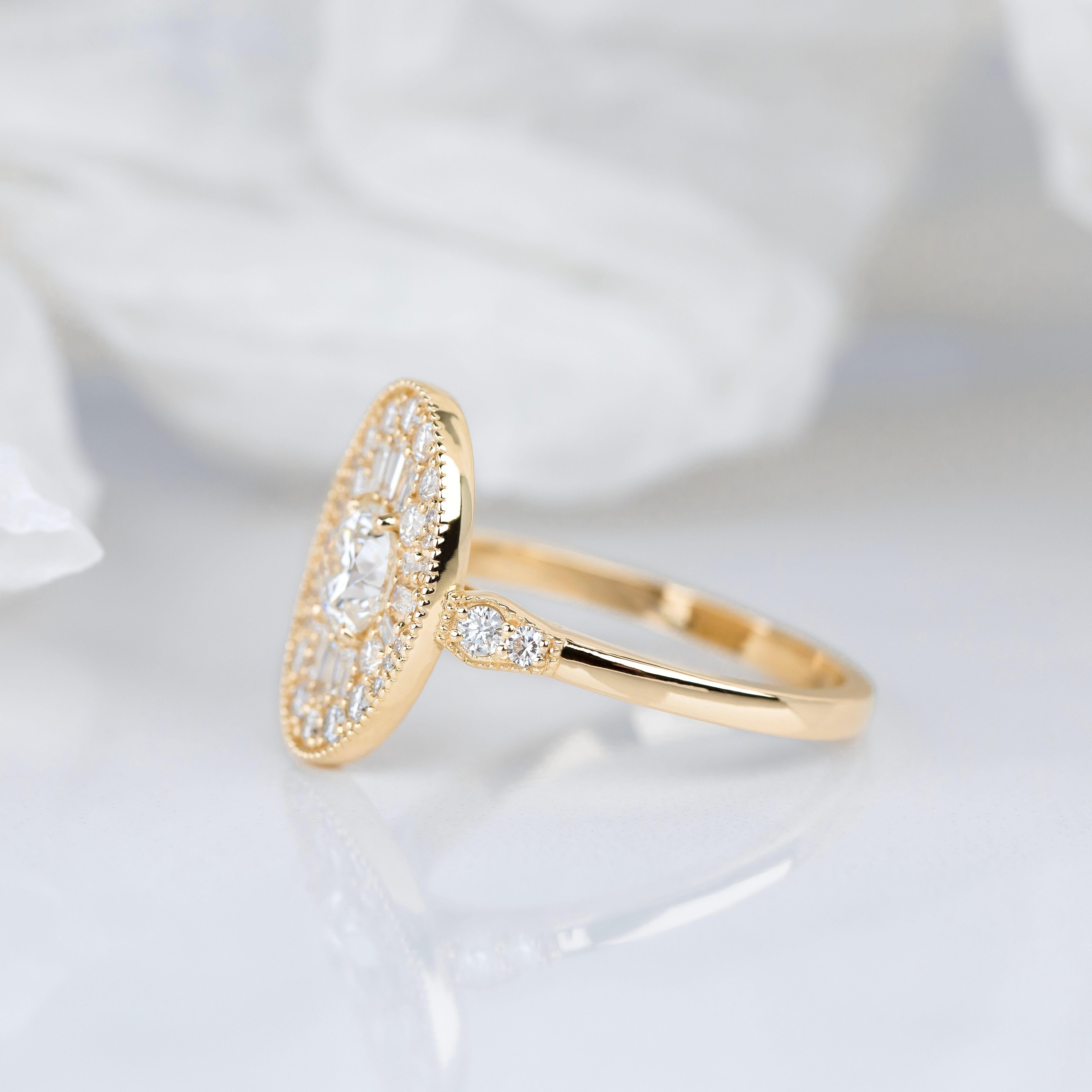 Round Cut Diamond Ring 0, 70 ct (G/SI1) HRD Certificate, Wedding Ring For Sale 1