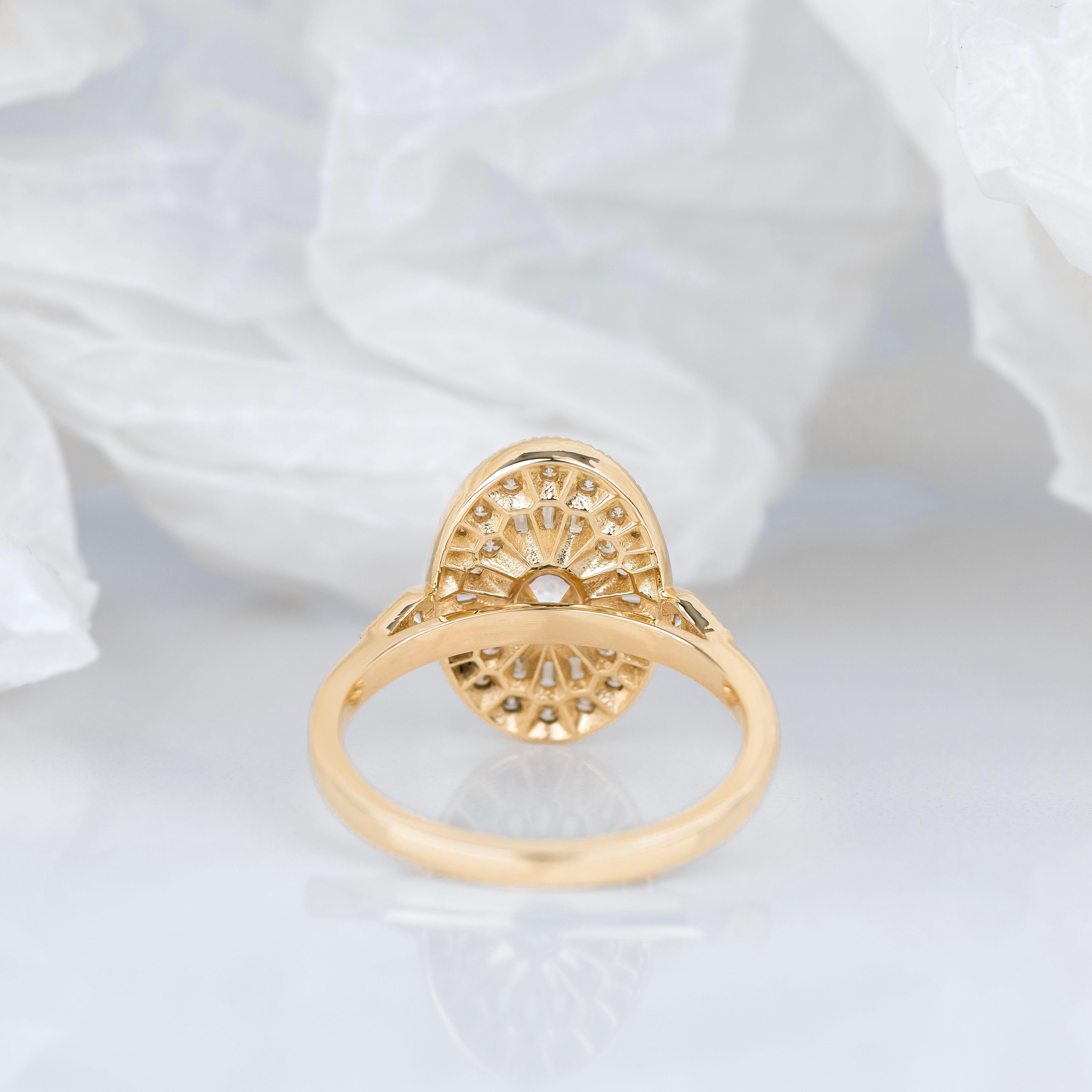 Round Cut Diamond Ring 0, 70 ct (G/SI1) HRD Certificate, Wedding Ring For Sale 2