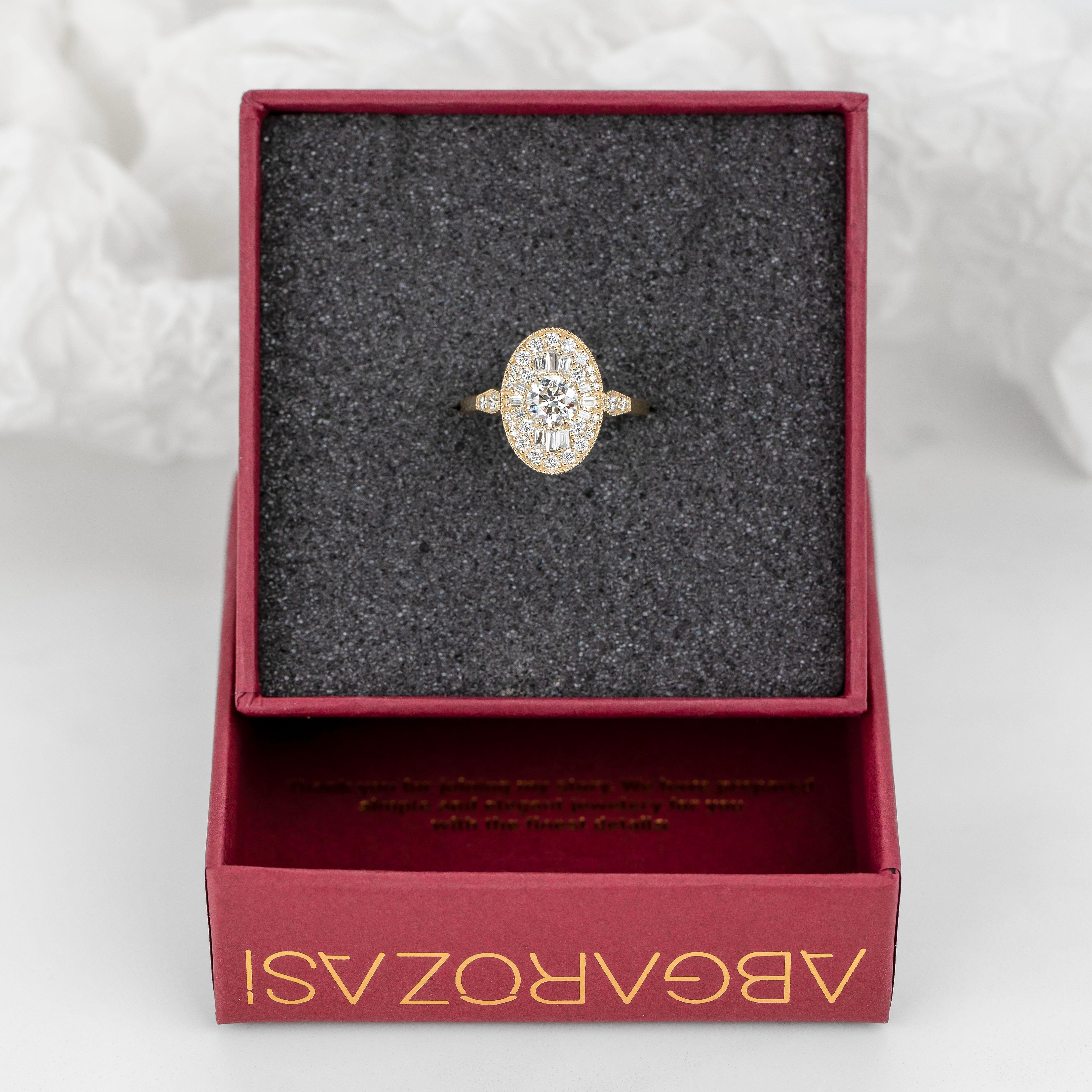 Round Cut Diamond Ring 0, 70 ct (G/SI1) HRD Certificate, Wedding Ring For Sale 3