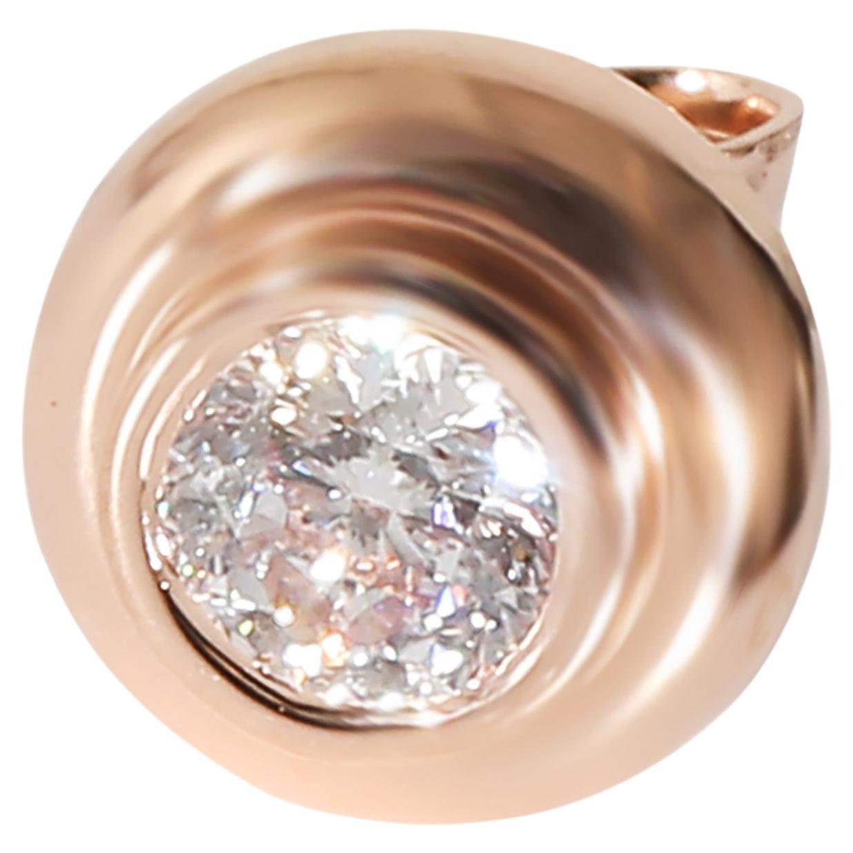 Boucle d
oreille simple en or rose 14 carats diamant rond (0.22 CT Fancy/SI1) en vente