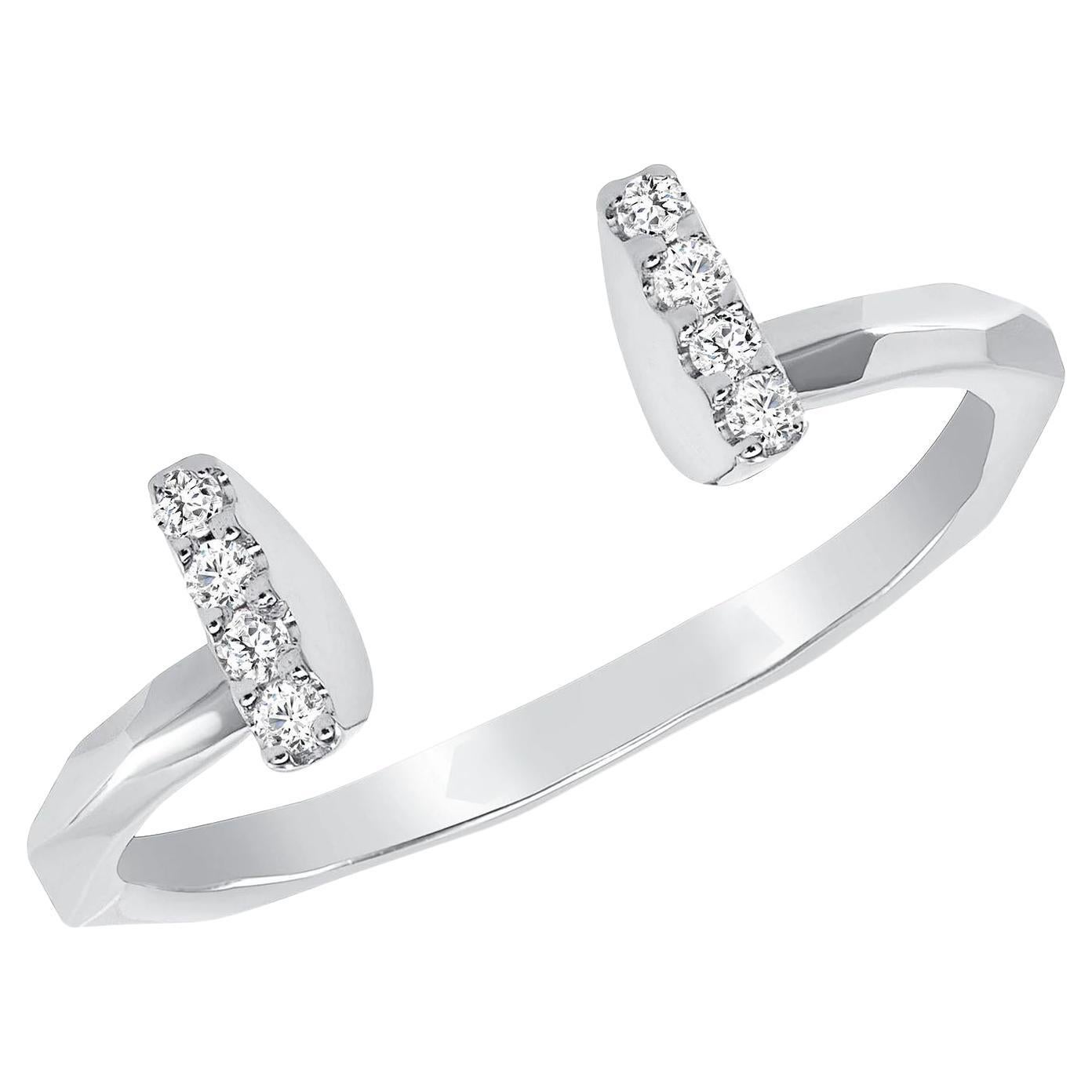 For Sale:  Round Cut Diamond Split Bar Ring 2