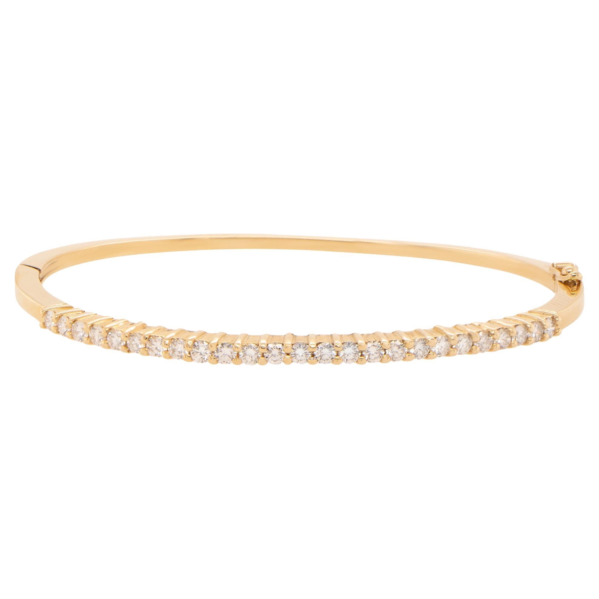 Diamant-Tennisarmband mit Rundschliff 14K Gelbgold