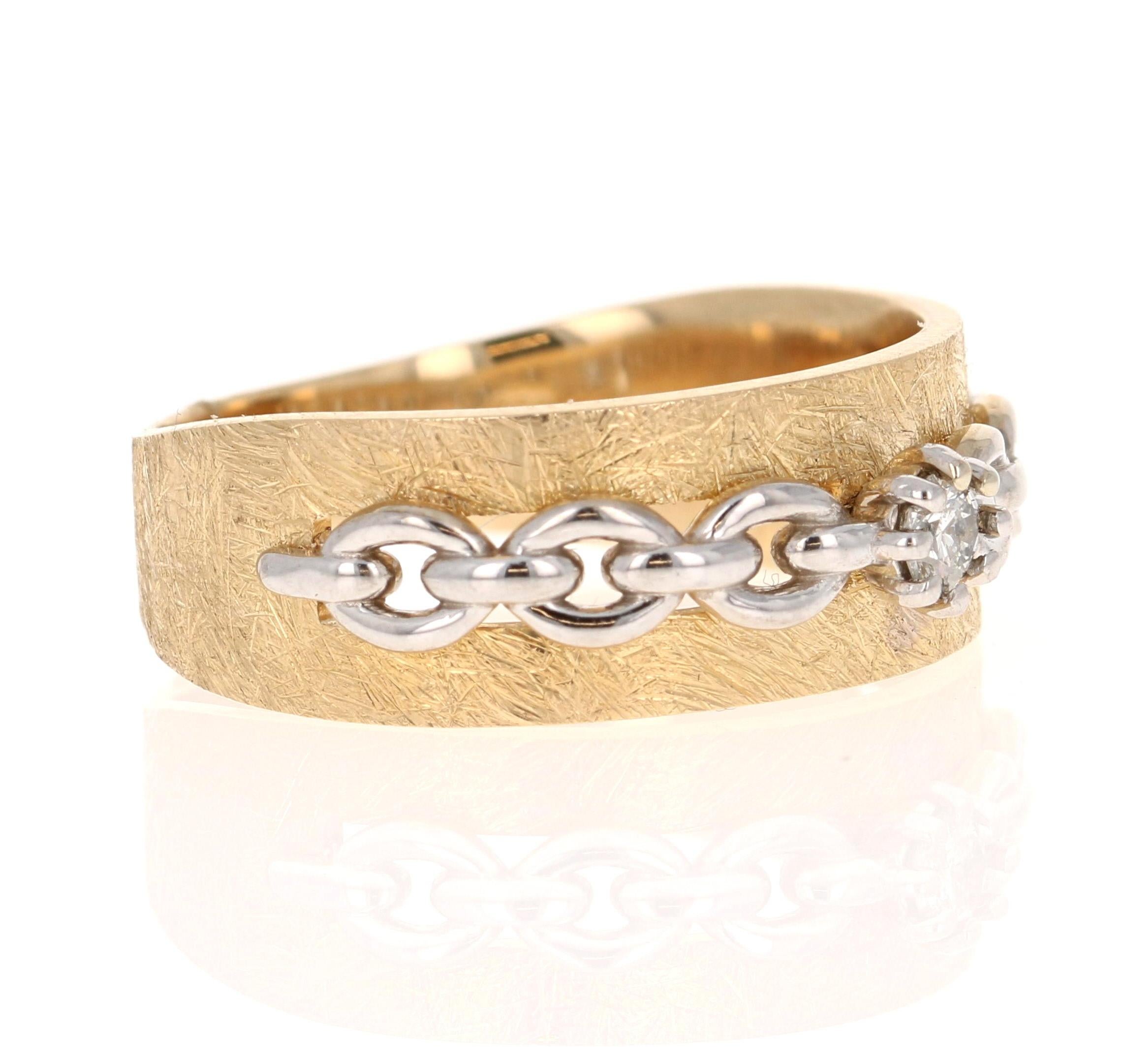 0.0.7 Carat Designer Inspired Diamond Yellow Gold Band

Cute and dainty 0.07 Carat Diamond band that is sure to be a great addition to anyone's accessory collection. The band is made in 14K Yellow Gold setting and weighs approximately 4.5