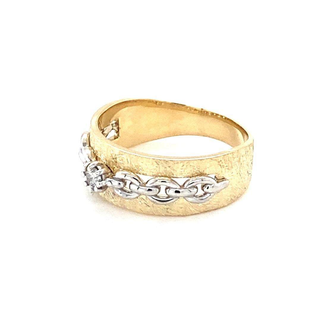 Women's Round Cut Diamond Yellow Gold Band For Sale