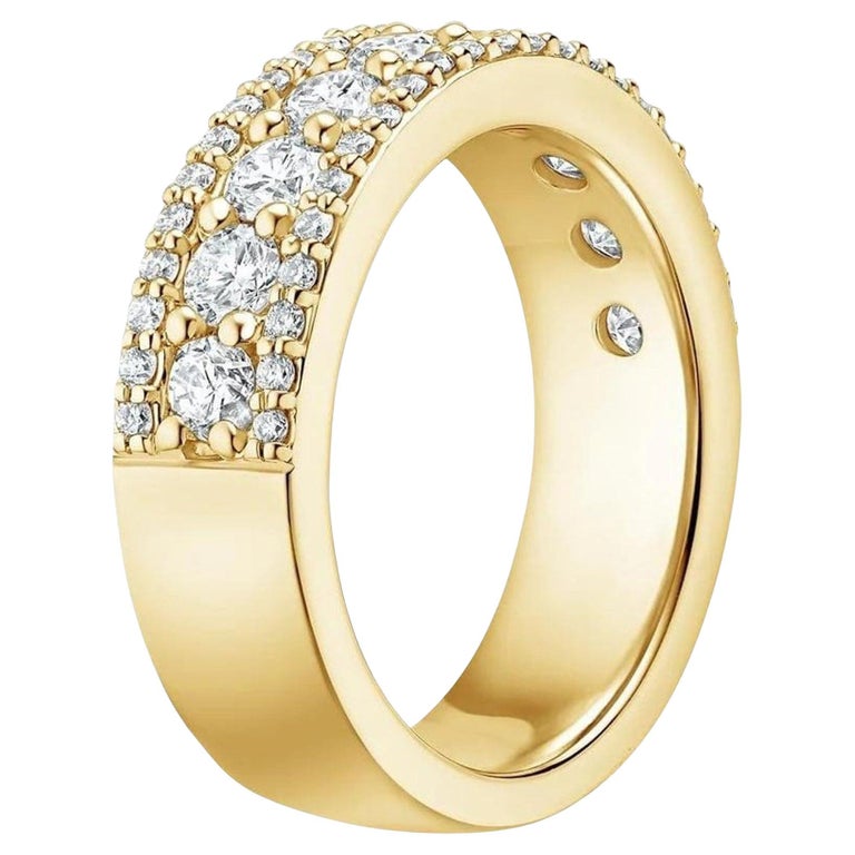 Anello con diamanti taglio rotondo in oro 14 carati (o 18 carati