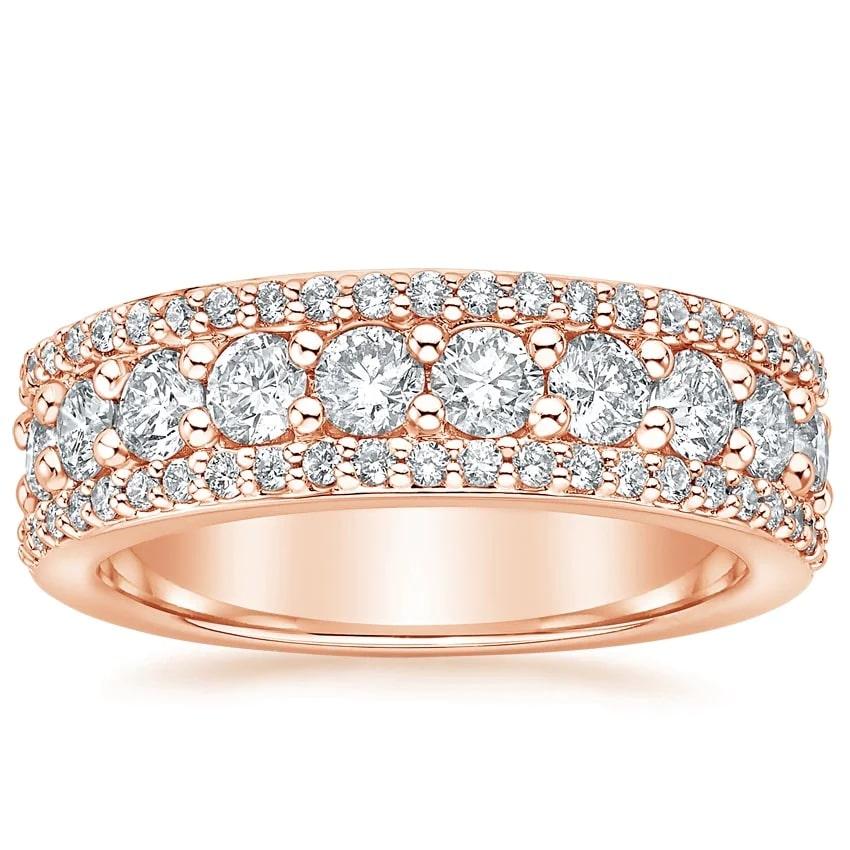 For Sale:  Round Cut Diamonds 14K Gold Shared Prong Setting Ring 2