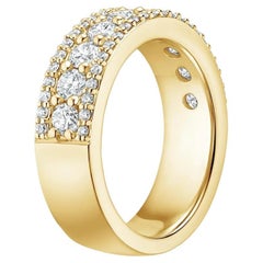 Round Cut Diamonds 14K Gold Shared Prong Setting Ring