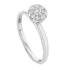 Round Cut Diamonds Womens Engagement Ring 18K White Gold 0.40 Cttw
