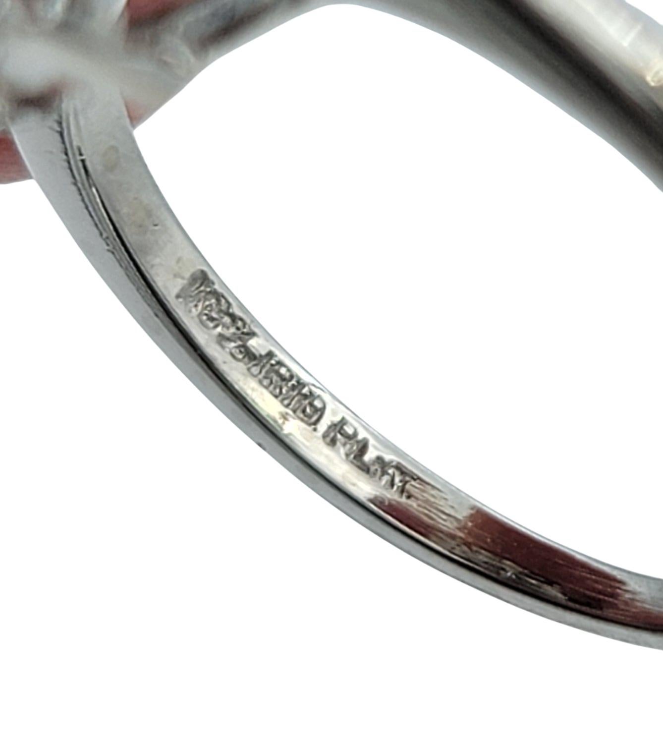 Round Cut Garnet and Baguette Diamond Ballerina Style Cocktail Ring in Platinum For Sale 4