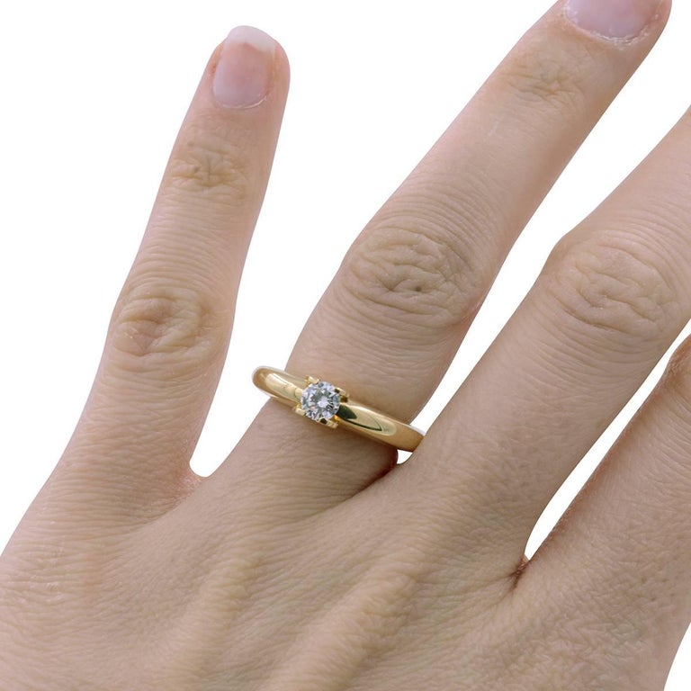 Cartier Diamond Engagement Ring 0.30ct Round Brilliant at 1stDibs