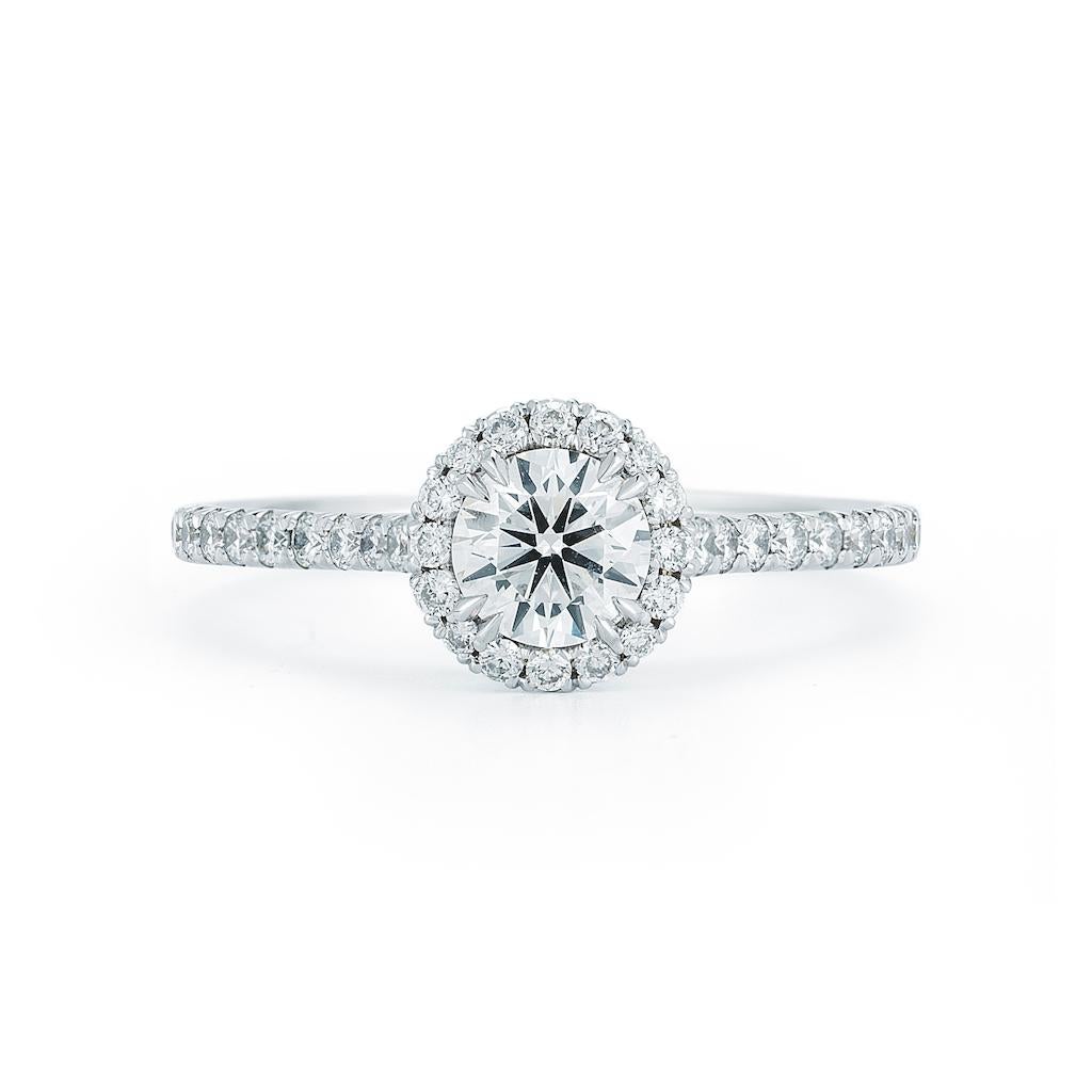 round cut halo engagement rings