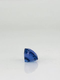Round Cut Loose 4.95 Carat Tanzanite Stone, Deep Blue Color