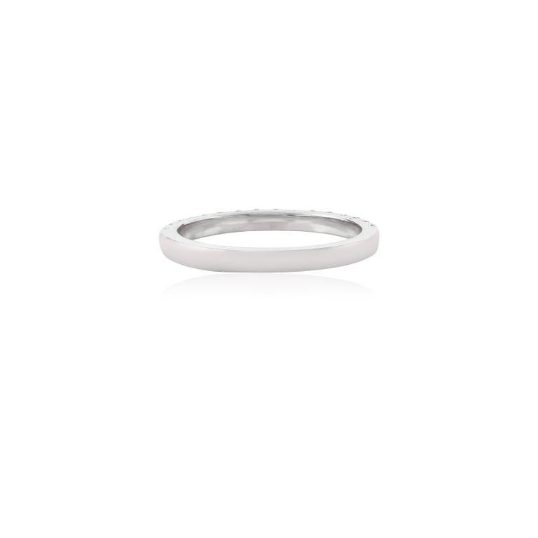 For Sale:  Round Moissanite Anniversary Eternity Band Ring for Her in 18k Solid White Gold 5