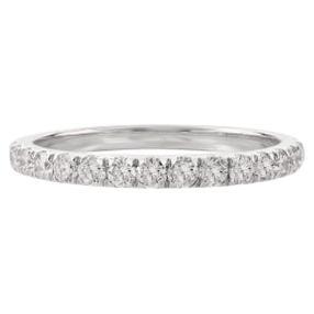 For Sale:  Round Moissanite Anniversary Eternity Band Ring for Her in 18k Solid White Gold