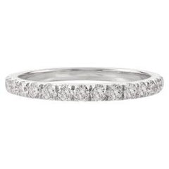 Anneau d'éternité d'anniversaire Moissanite pour mère en or blanc massif 18 carats