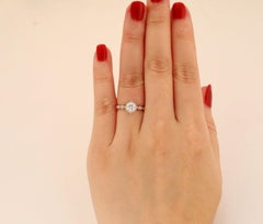 Round Cut Moissanite Engagement Ring 925 Sterling Silver Wedding Ring For Her.