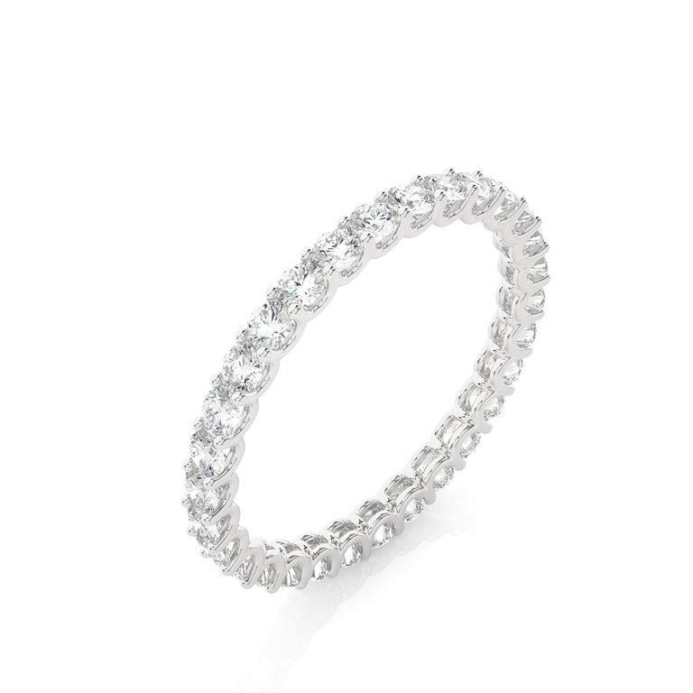 For Sale:  Round Cut Moissanite Gemstone Engagement Band Ring Jewelry for Her in 925 Silver 9